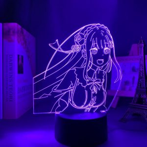 EMILIA LED ANIME LAMP (RE:ZERO) Otaku0705 TOUCH +(REMOTE) Official Anime Light Lamp Merch